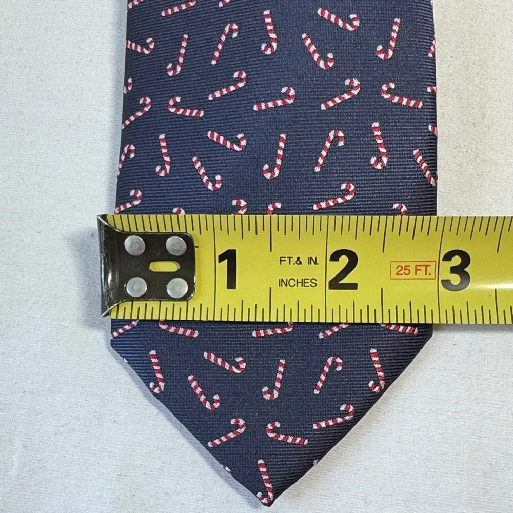 NWT Navy Blue Candy Cane Patterned XMAS Tie